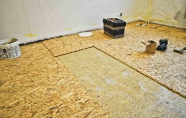 Настил линолеума на стяжку из панелей ДСП