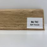 Плинтус Тис с кабель каналом 86 дуб тёмный (ПВХ)